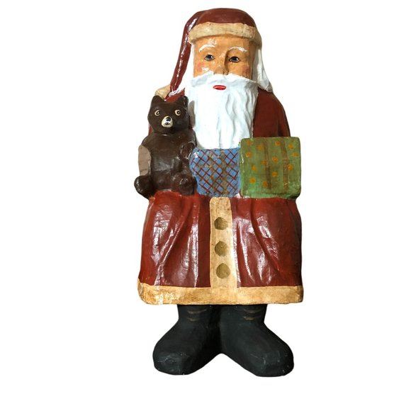 Paper Mache Shelf Sitter Santa Father Christmas Farmhouse Decoration Holiday Lar - Picture 13 of 16